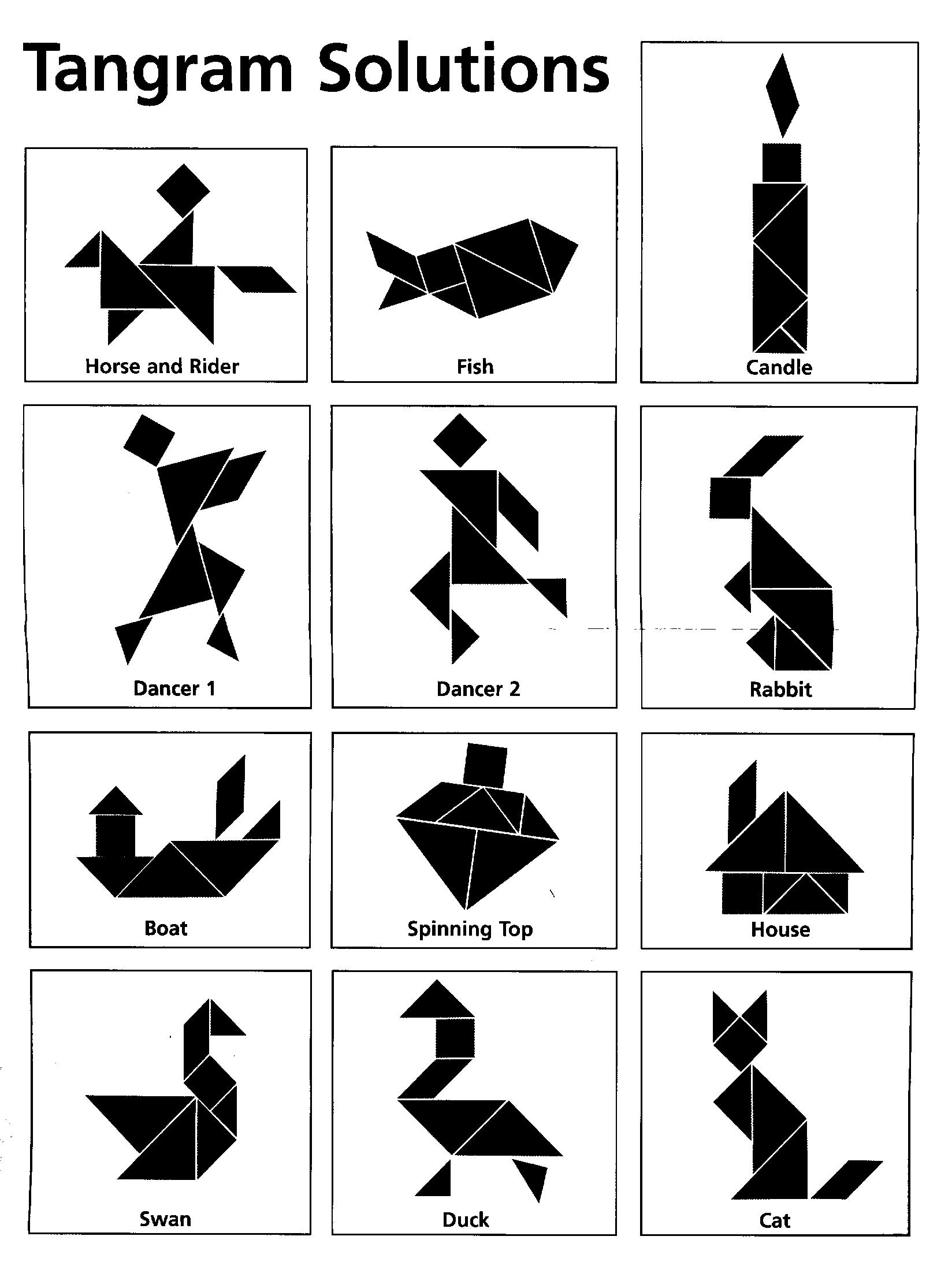80 Tangram Puzzles Printable Free 36