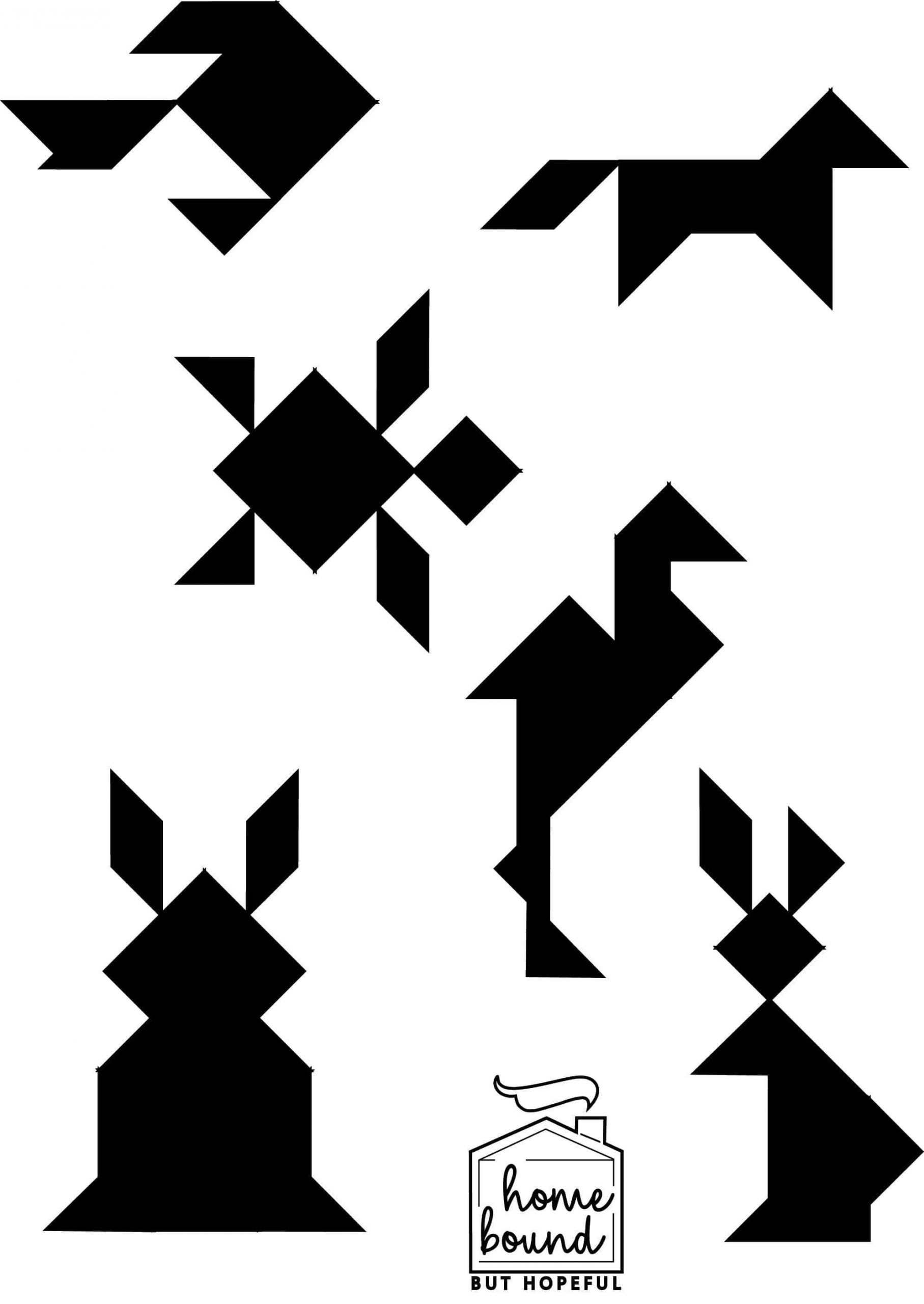 80 Tangram Puzzles Printable Free 43