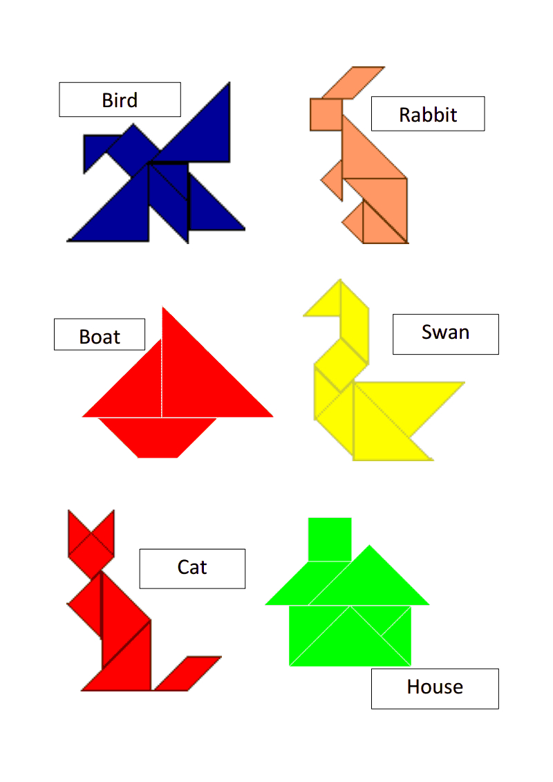 80 Tangram Puzzles Printable Free 72