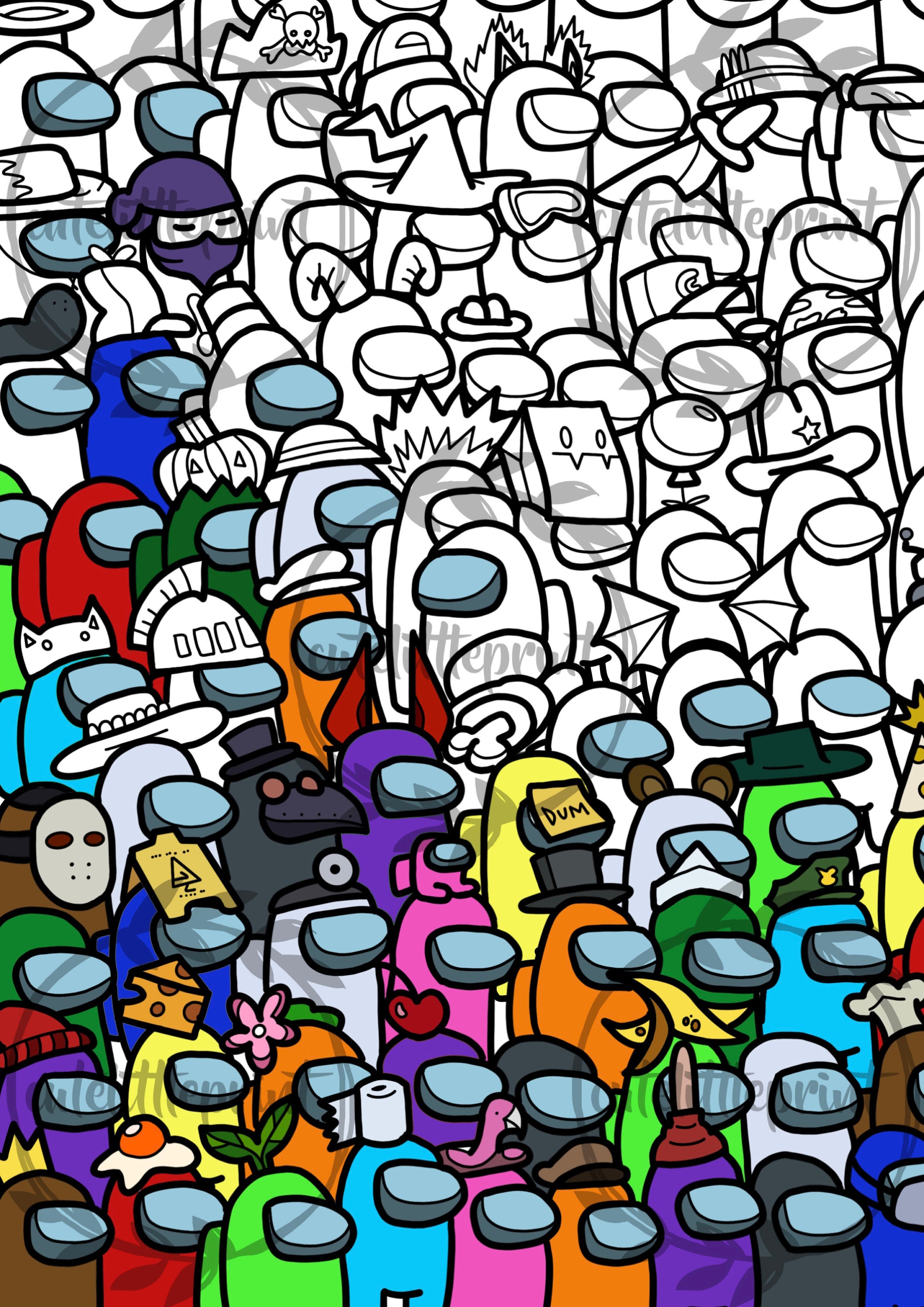 90 Among Us Printable Coloring Pages 69