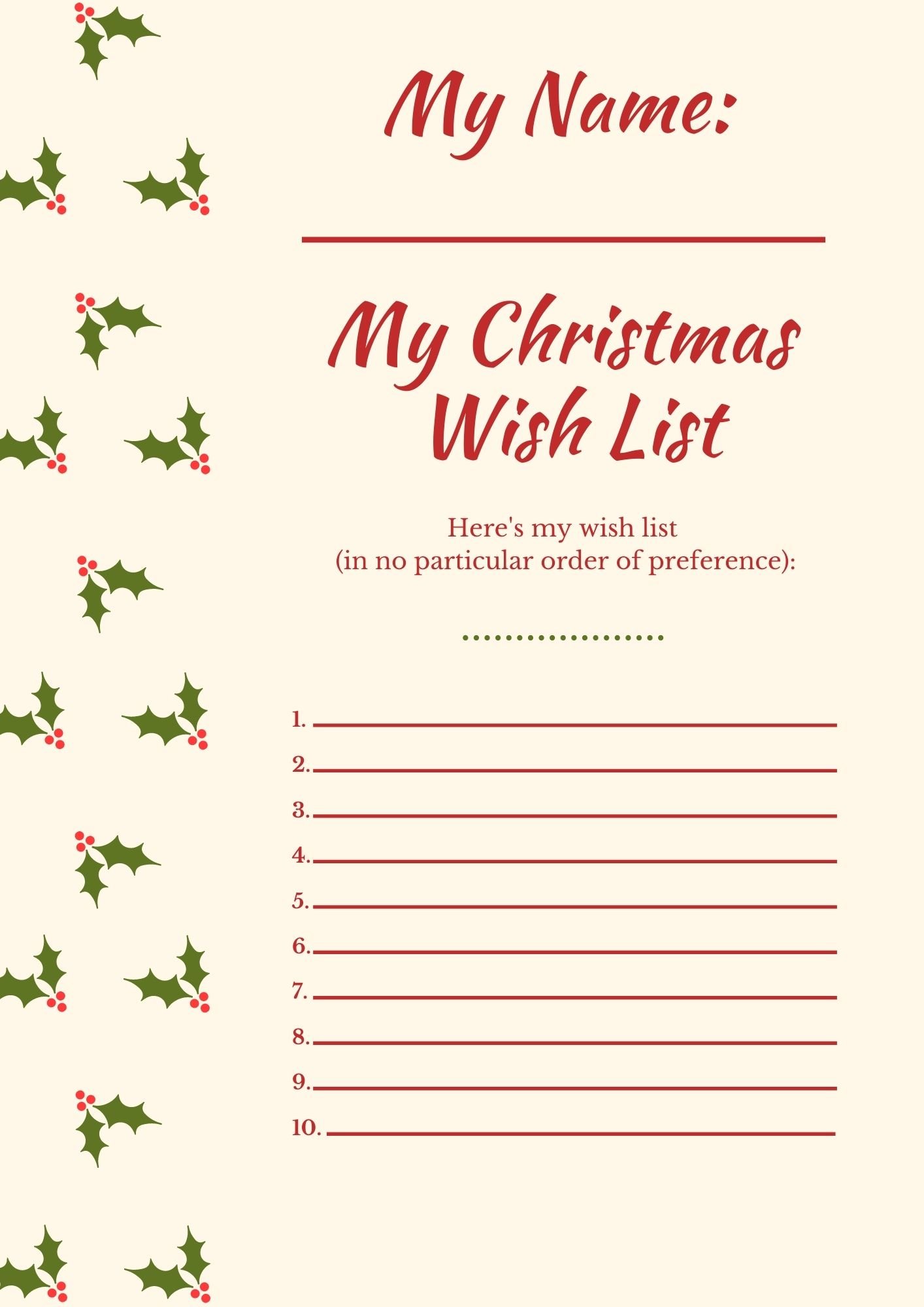 90 Christmas List Free Printable 11