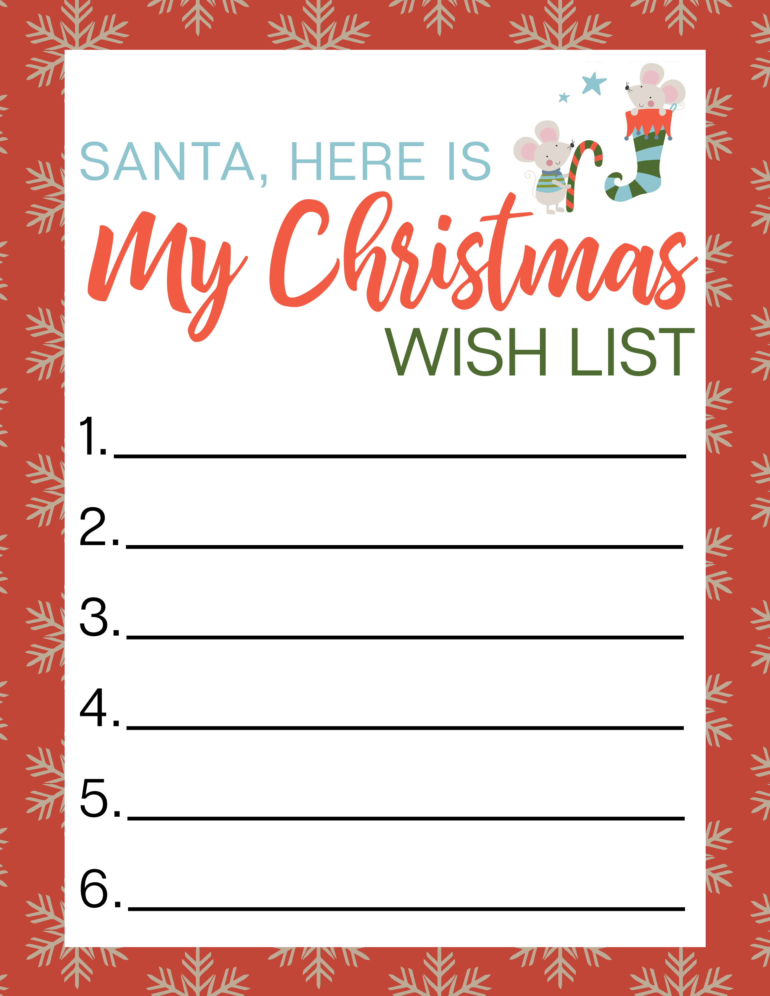 90 Christmas List Free Printable 3