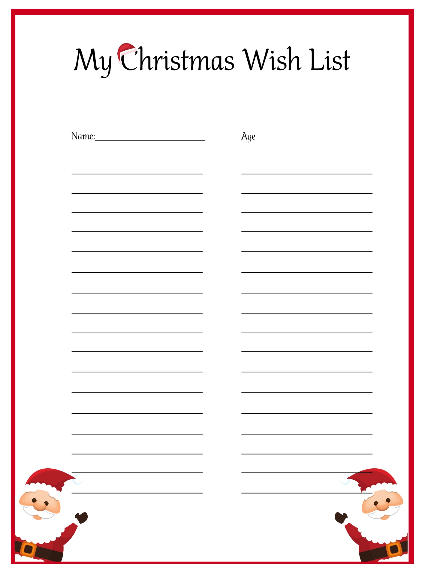 90 Christmas List Free Printable 54