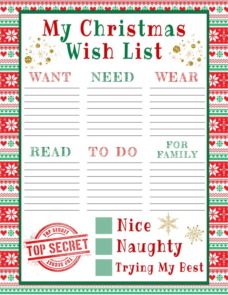 90 Christmas List Free Printable 76