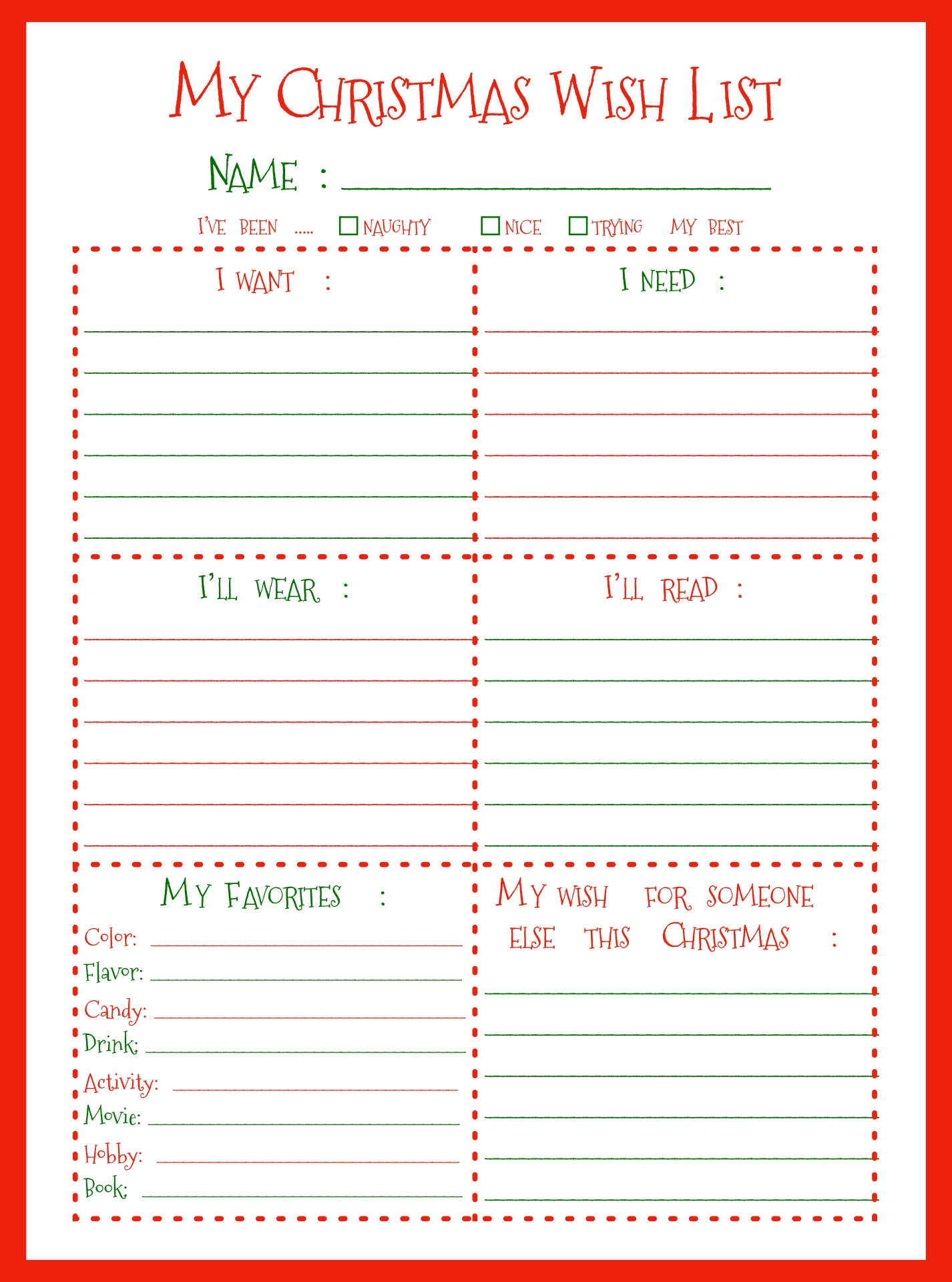 90 Christmas List Free Printable 9