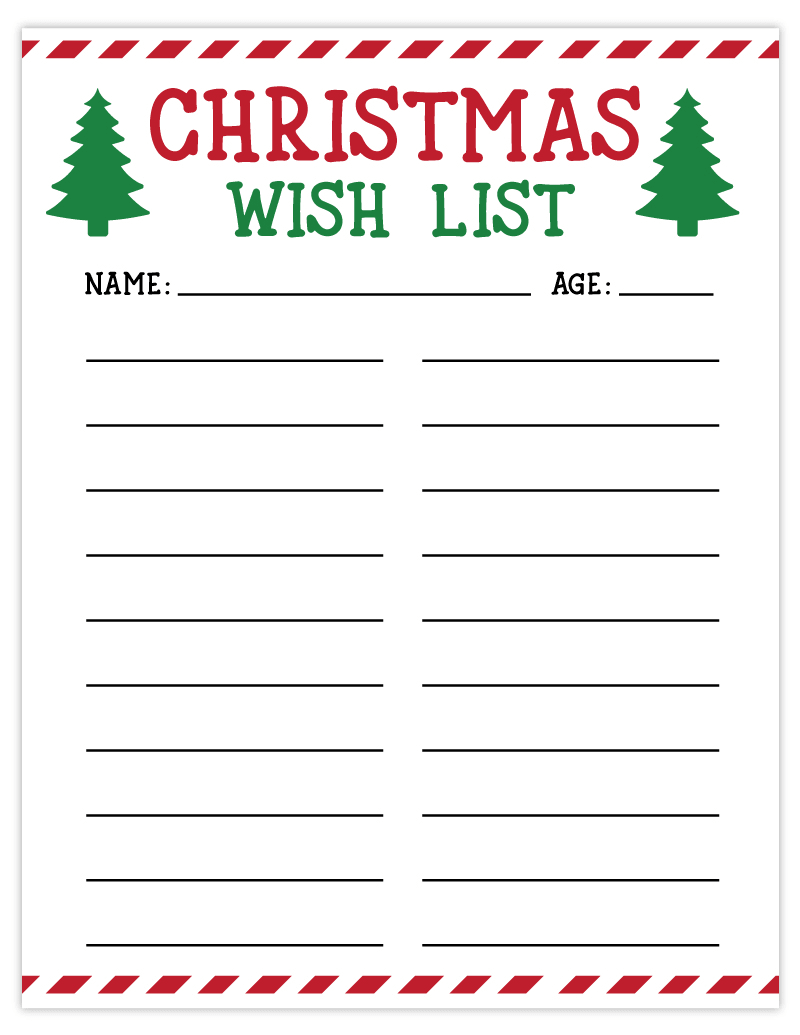 90 Christmas List Free Printable 90