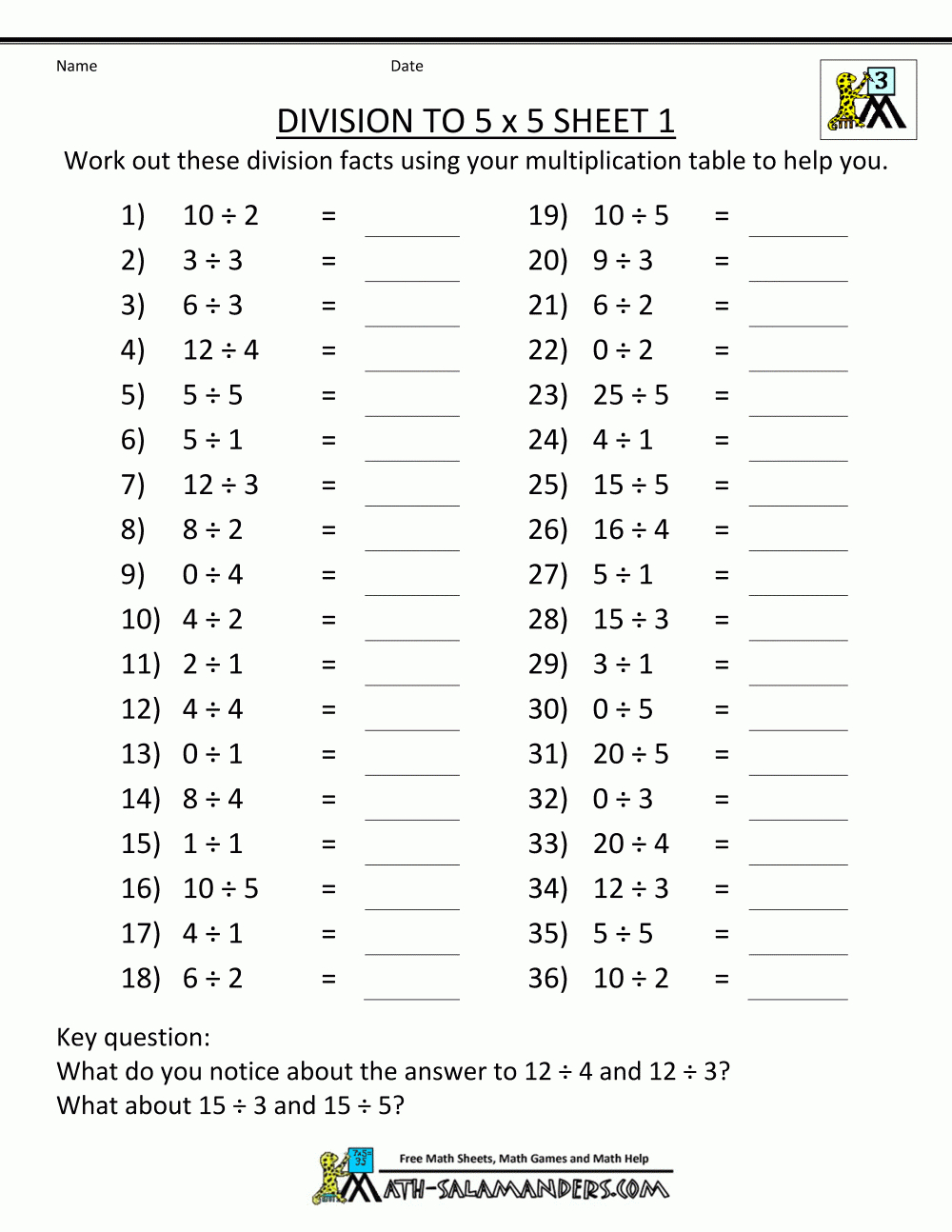 90 Free Printable Division Chart 17