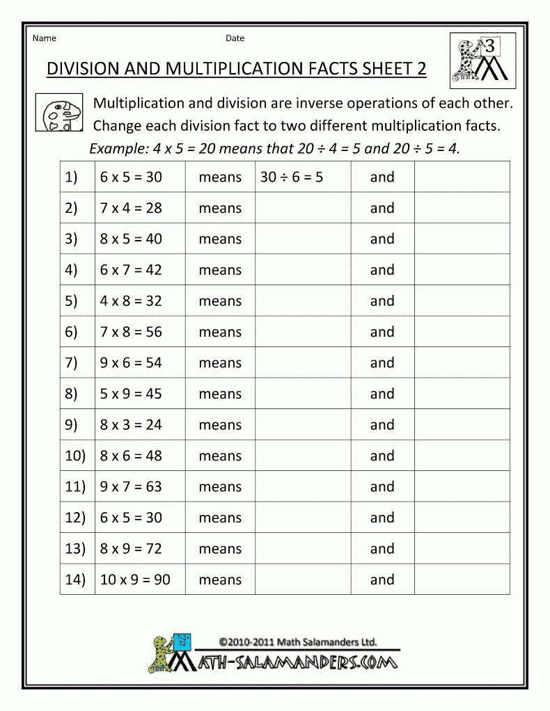 90 Free Printable Division Chart 18