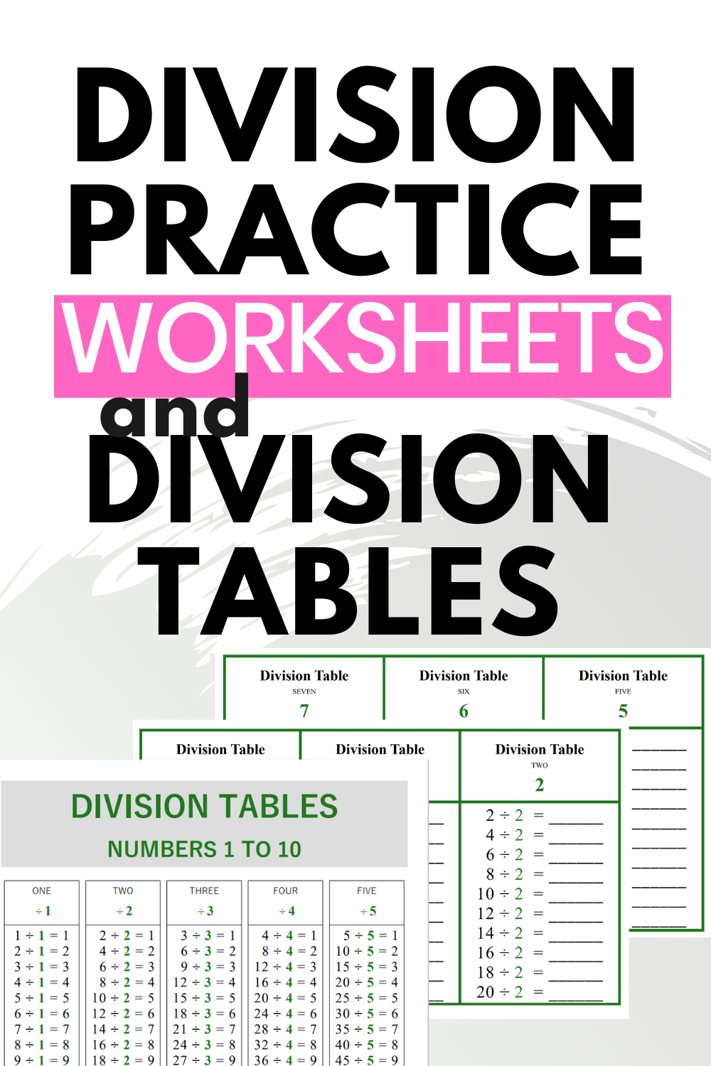 90 Free Printable Division Chart 20