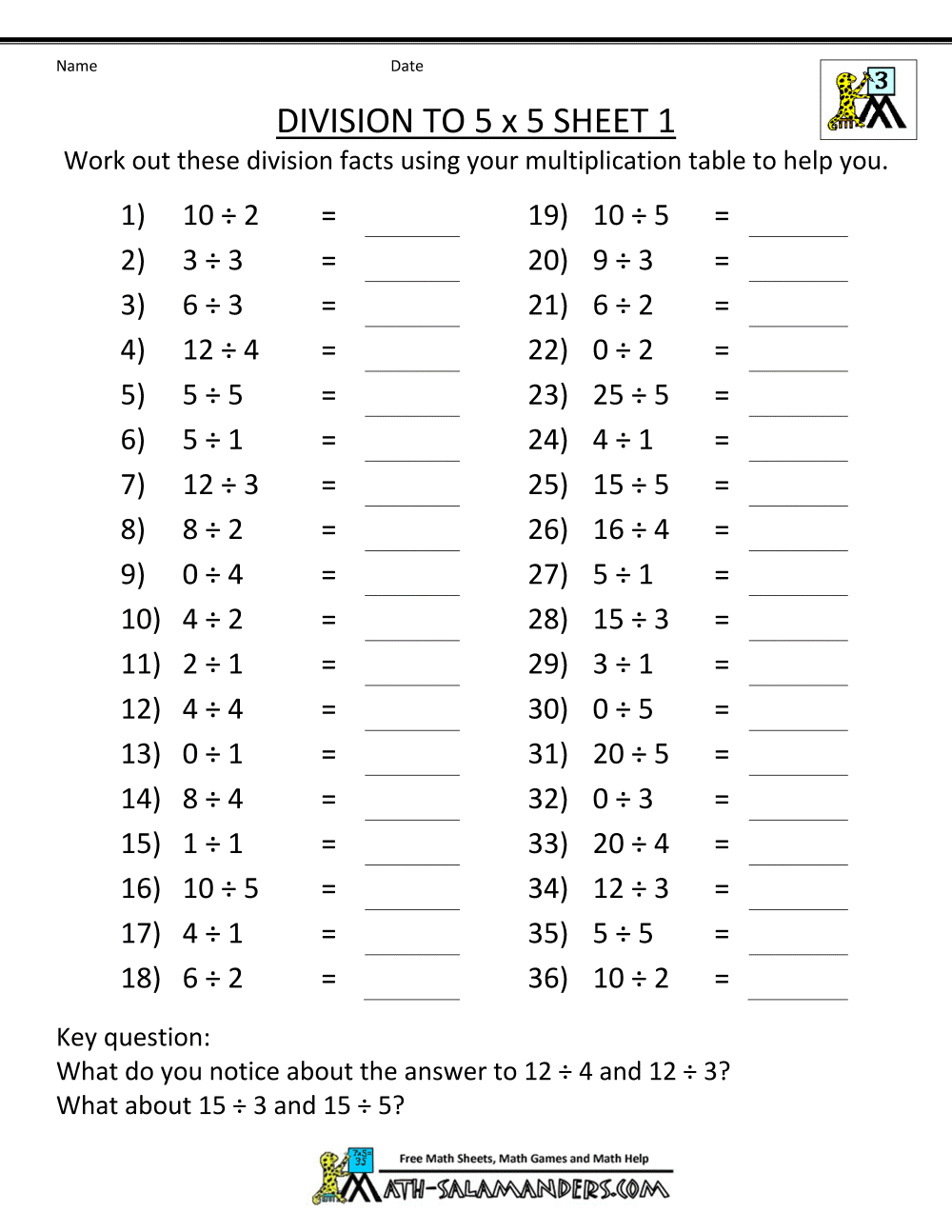 90 Free Printable Division Chart 29