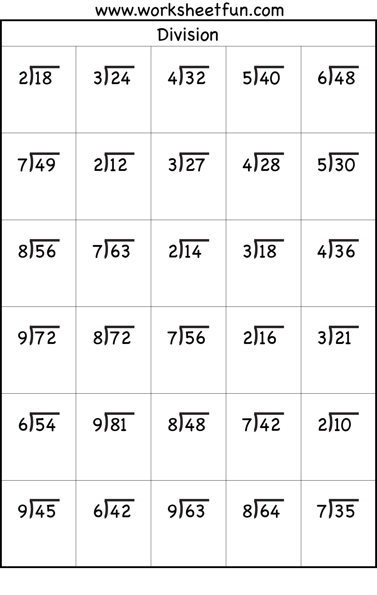 90 Free Printable Division Chart 3
