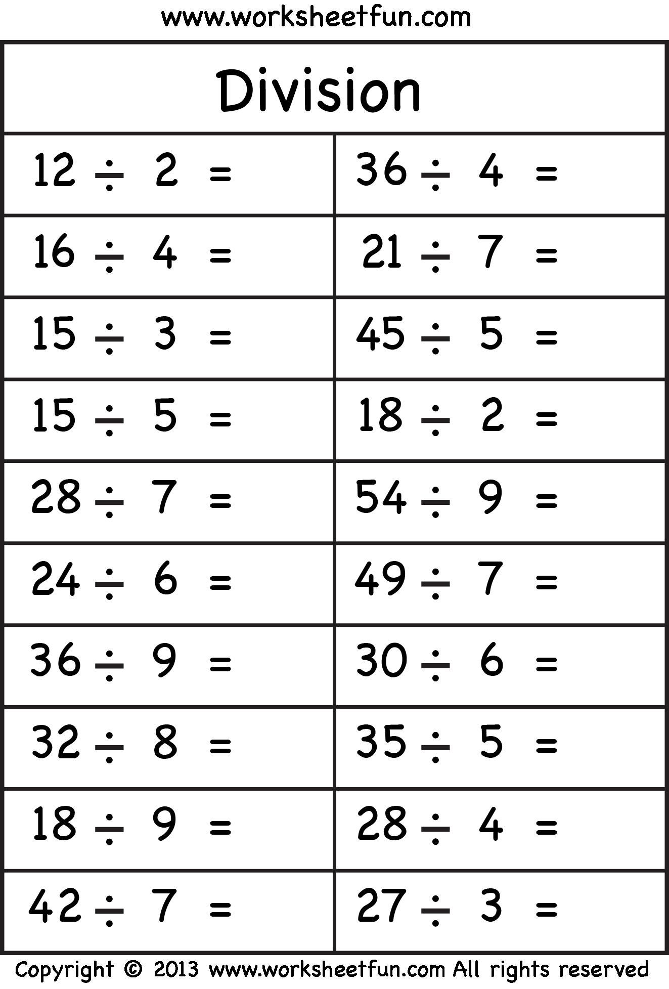 90 Free Printable Division Chart 4