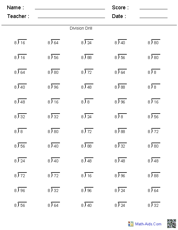 90 Free Printable Division Chart 42