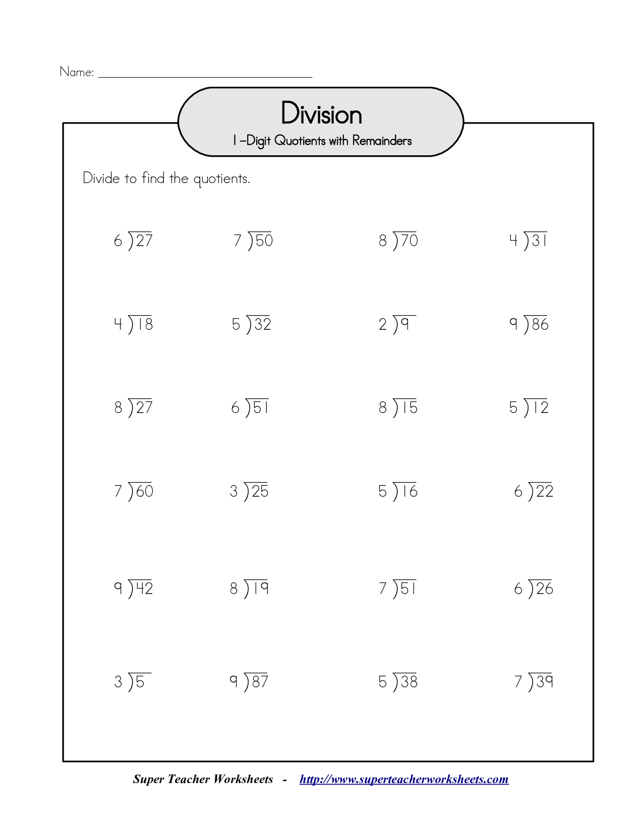 90 Free Printable Division Chart 48