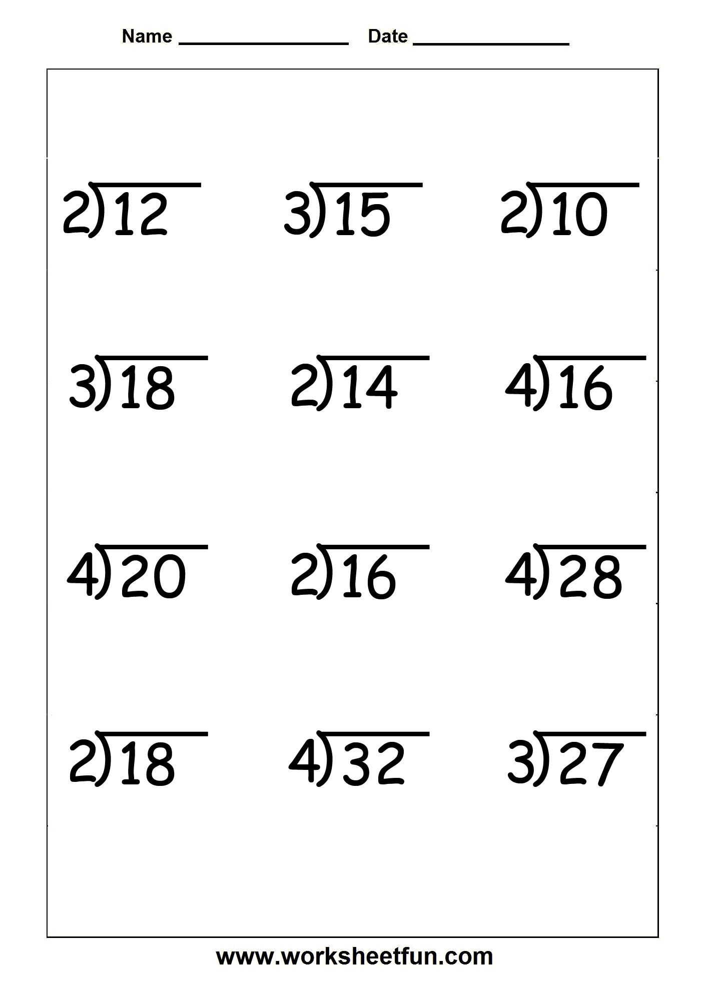 90 Free Printable Division Chart 81