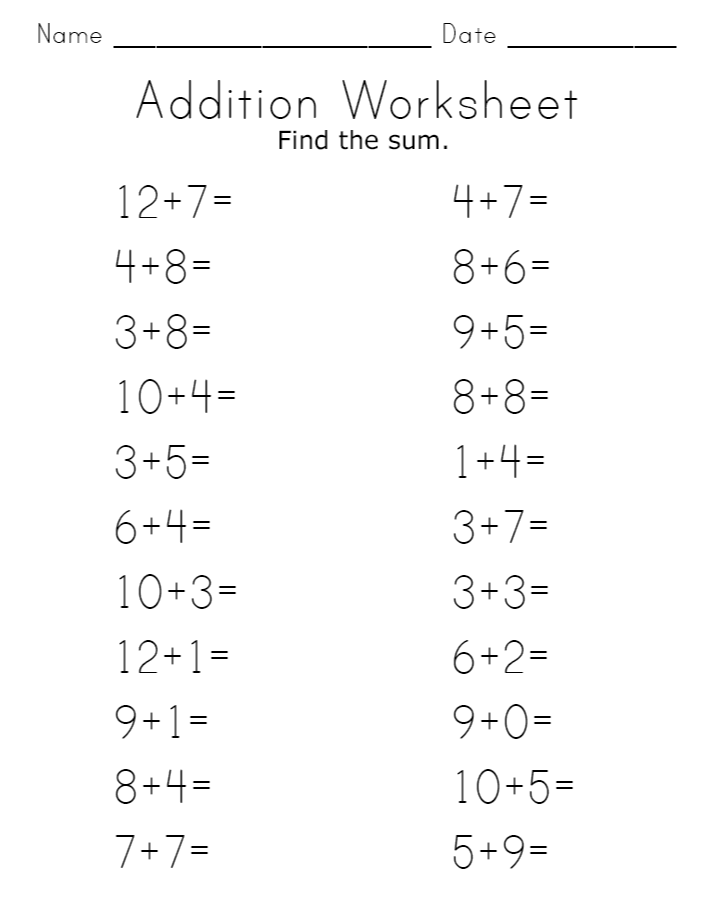90 Free Printable Math Sheets For Kindergarten 59