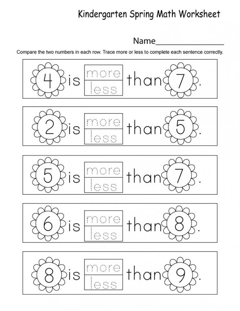 90 Free Printable Math Sheets For Kindergarten 92