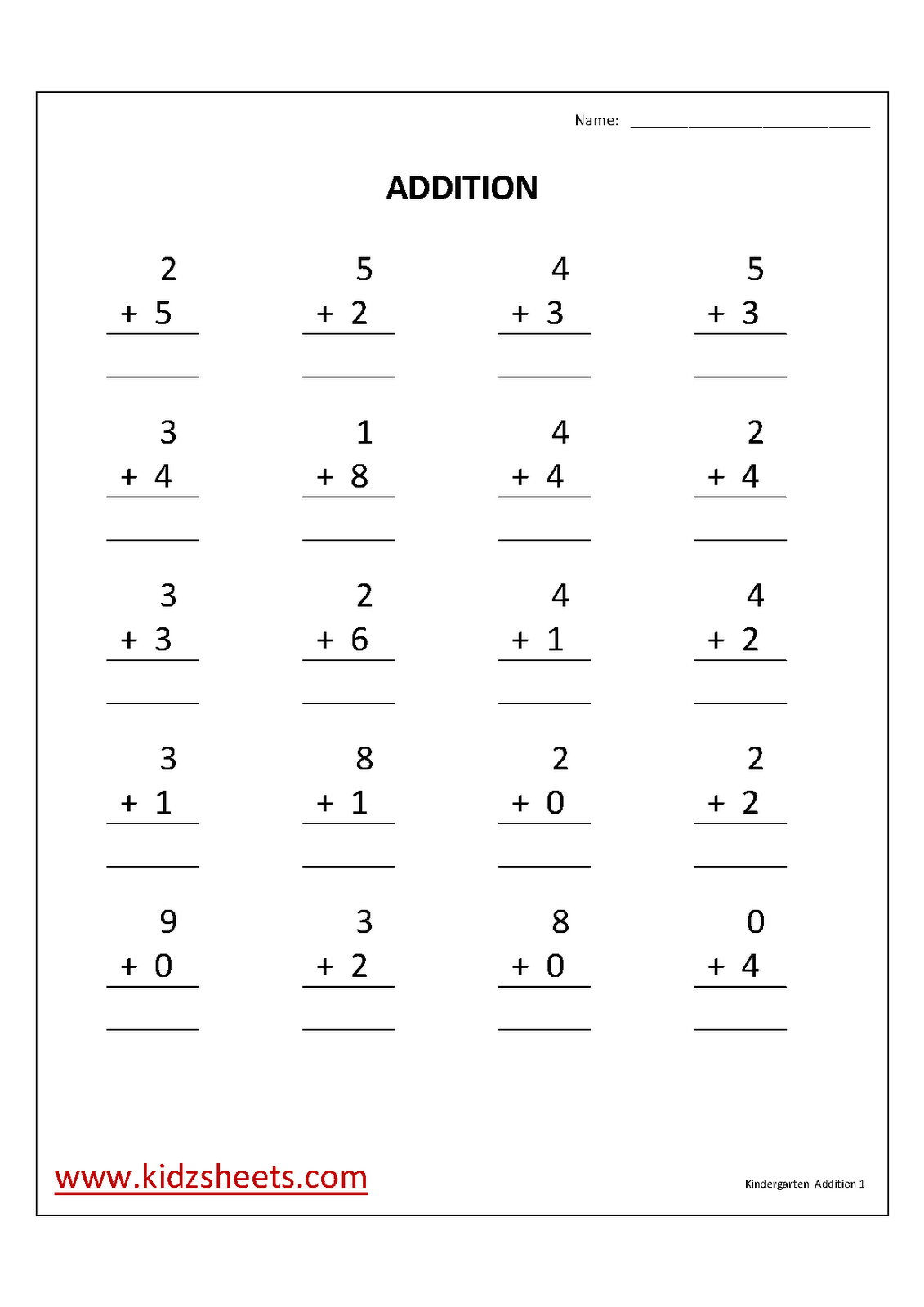90 Free Printable Math Sheets For Kindergarten 96