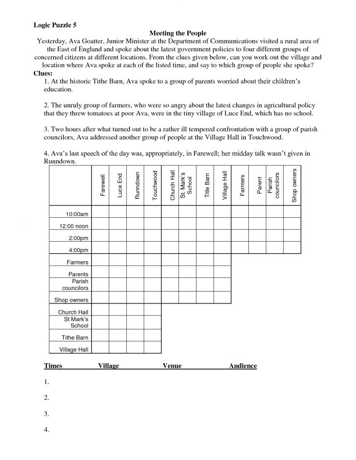 90 Logic Puzzles Free Printable 10