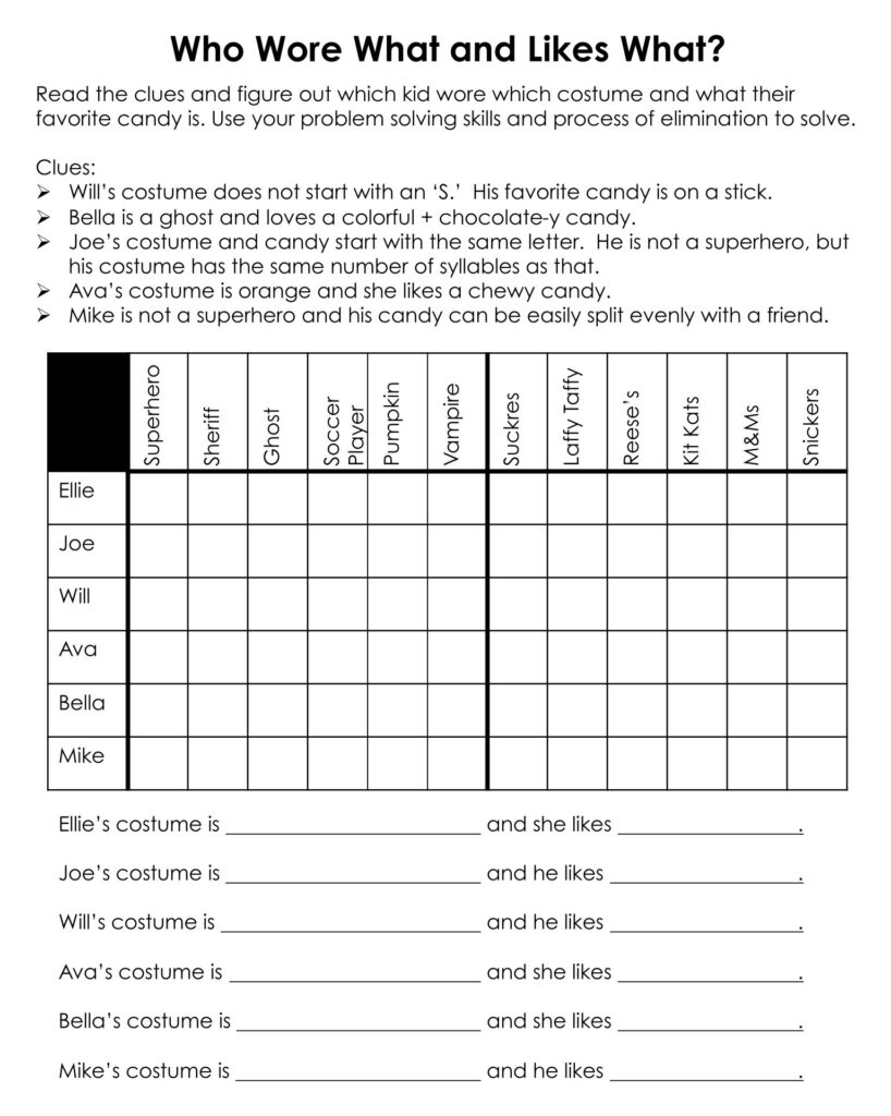 90 Logic Puzzles Free Printable 54