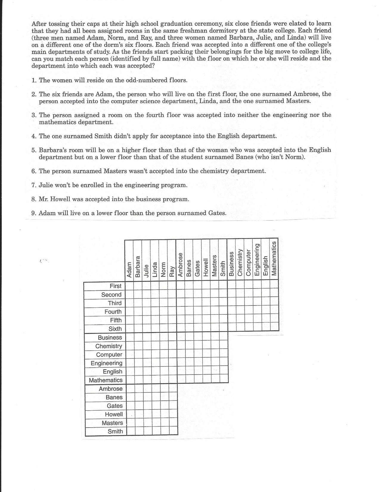 90 Logic Puzzles Free Printable 62