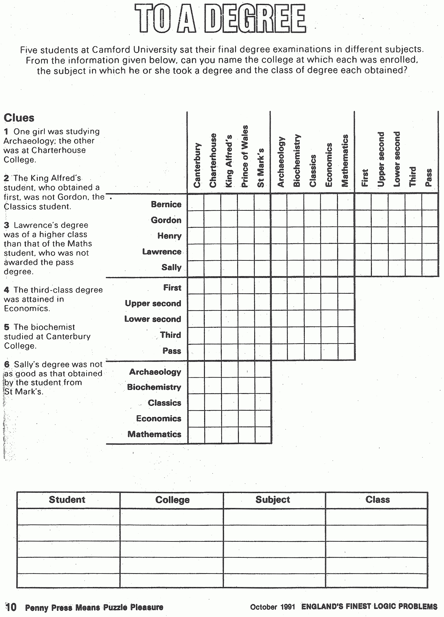 90 Logic Puzzles Free Printable 65