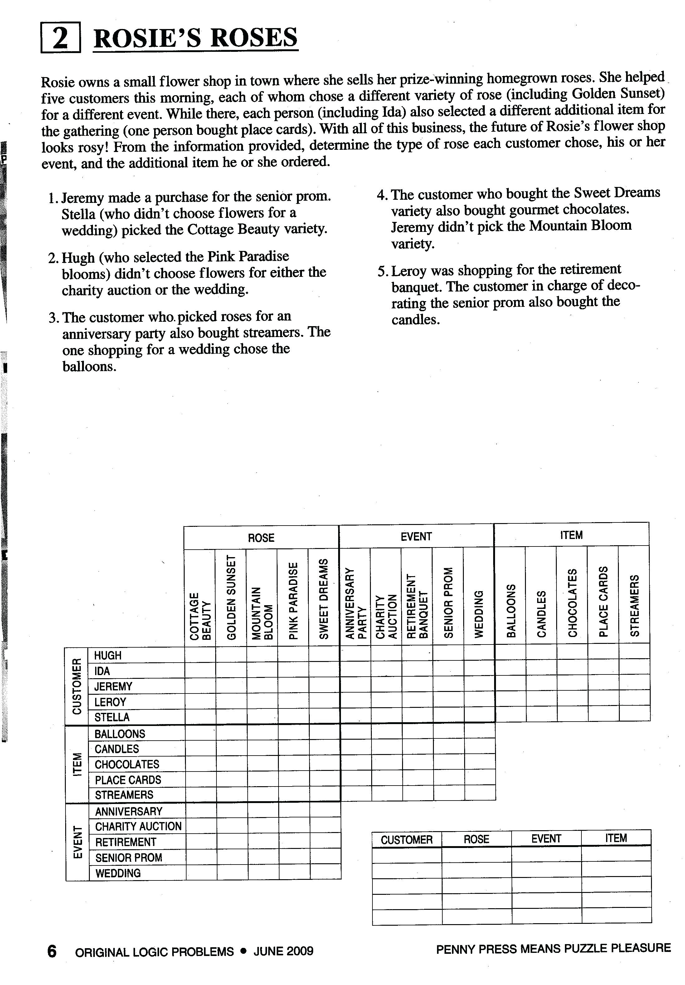 90 Logic Puzzles Free Printable 83