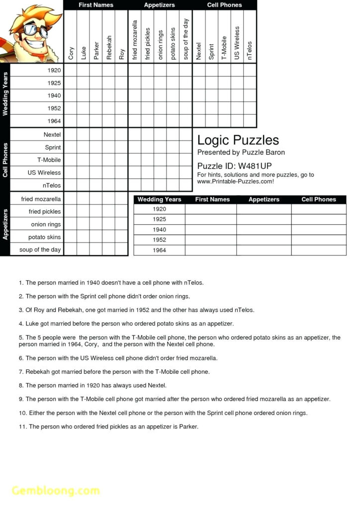 90 Logic Puzzles Free Printable 85