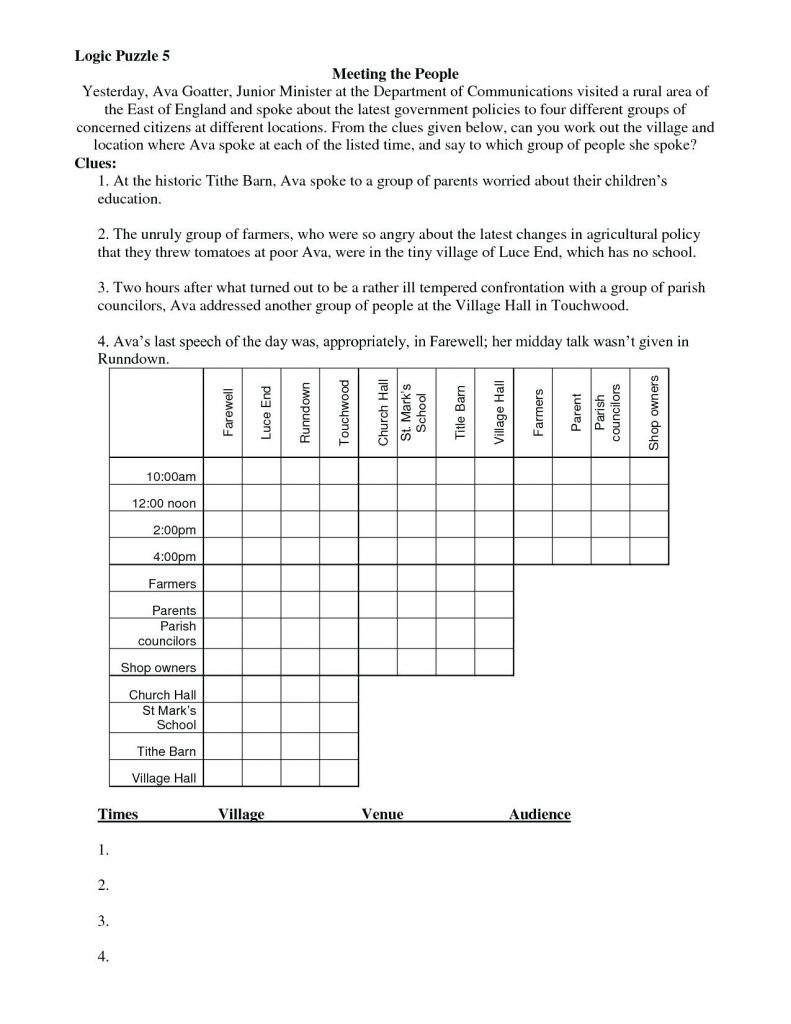 90 Logic Puzzles Free Printable 89