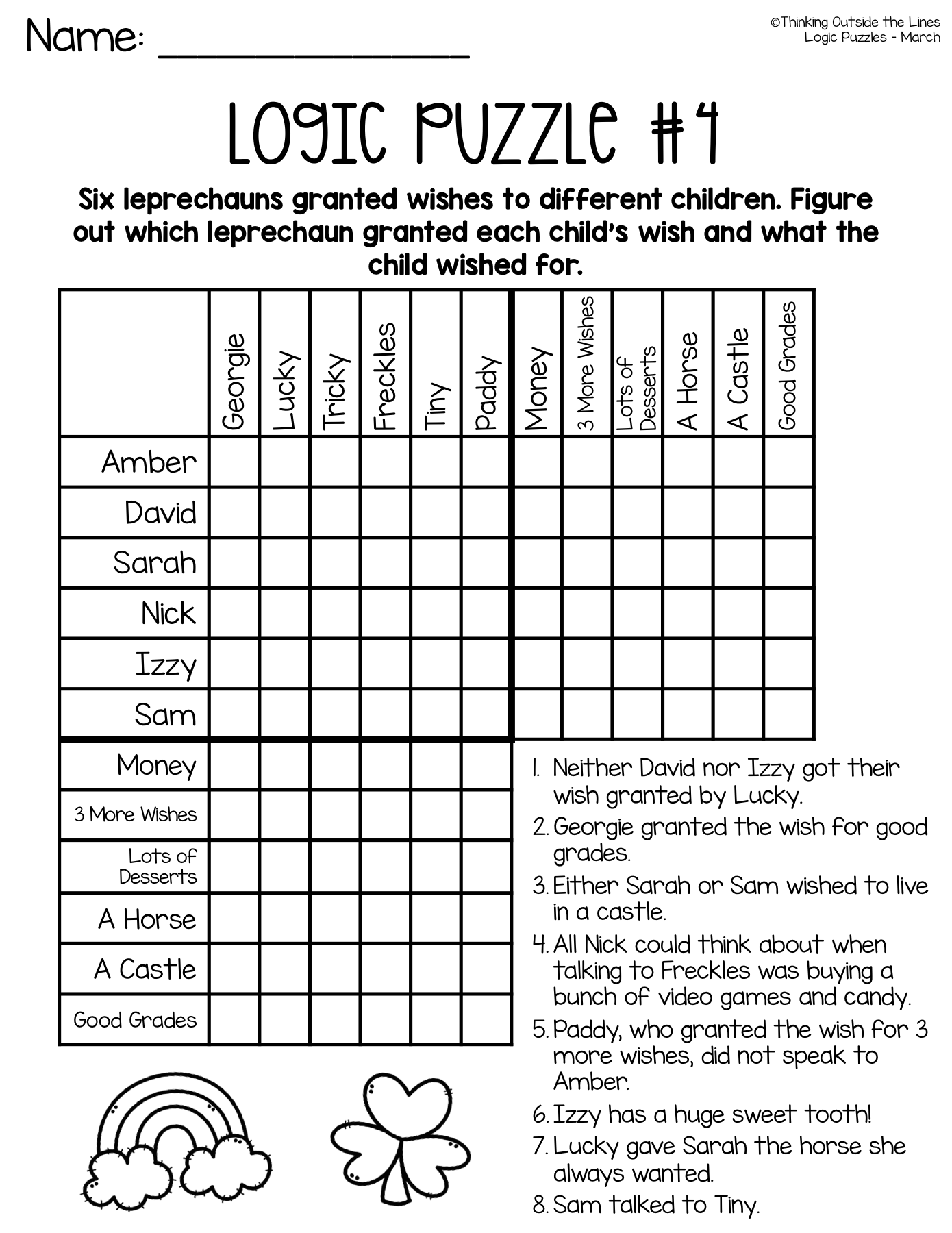 90 Logic Puzzles Free Printable 96