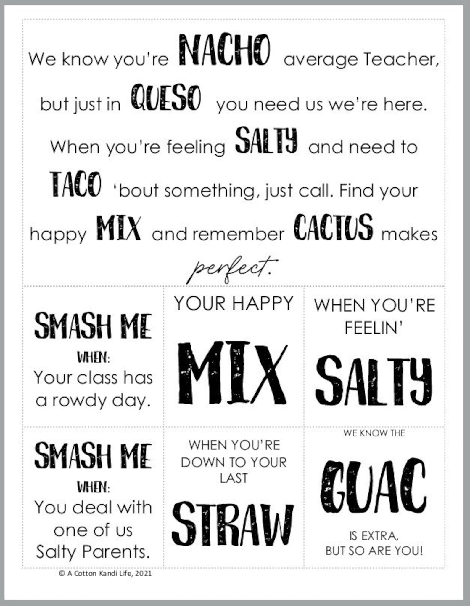 90 Nacho Average Teacher Printable Free 43