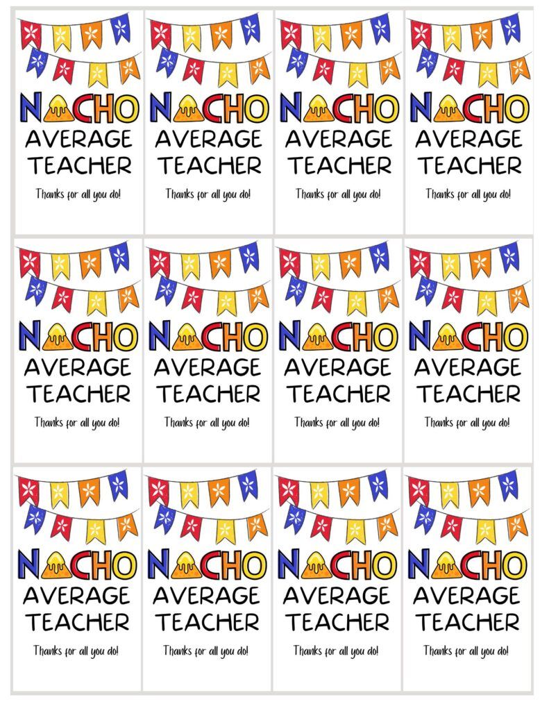 90 Nacho Average Teacher Printable Free 78