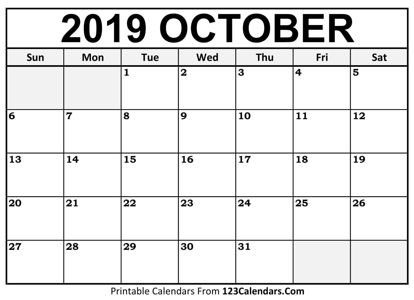 90 October Calendar Free Printable 23