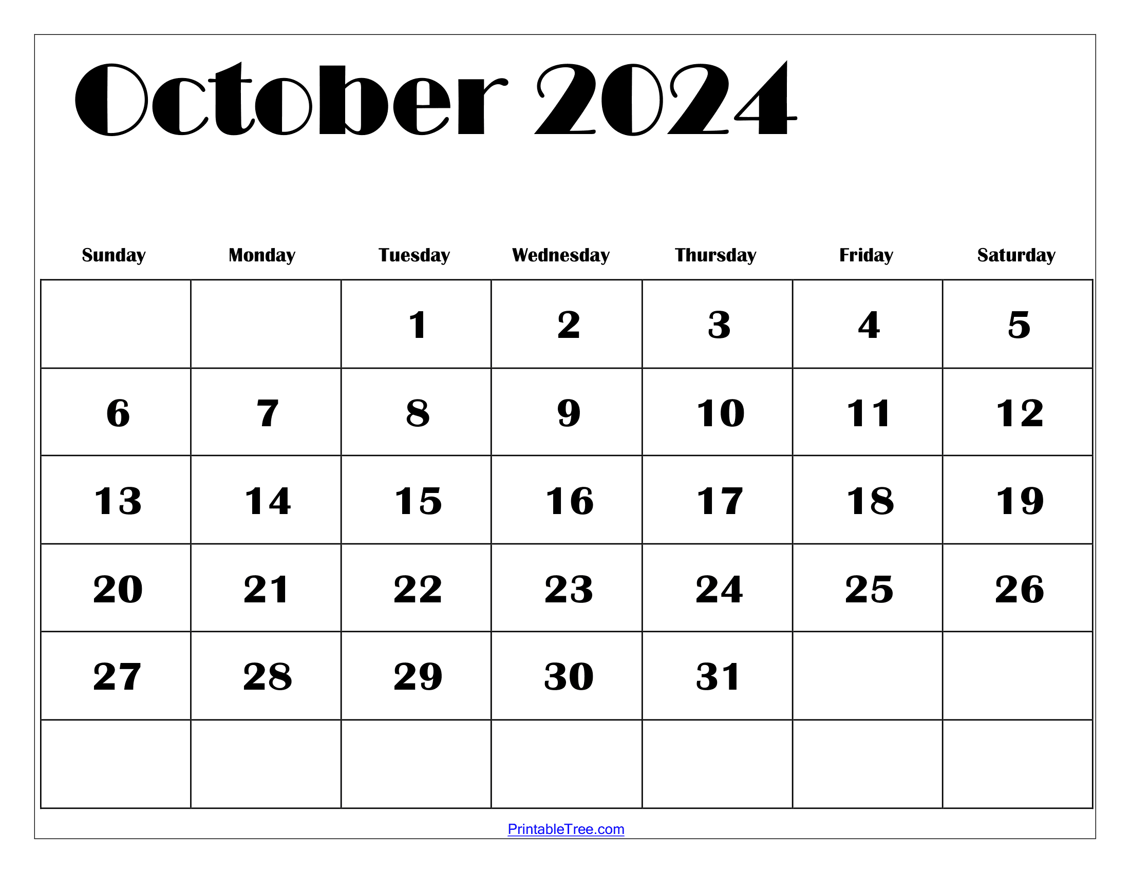 90 October Calendar Free Printable 26
