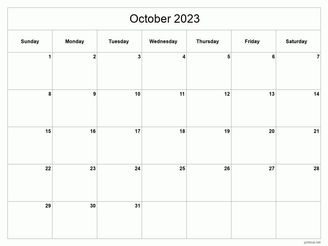 90 October Calendar Free Printable 27