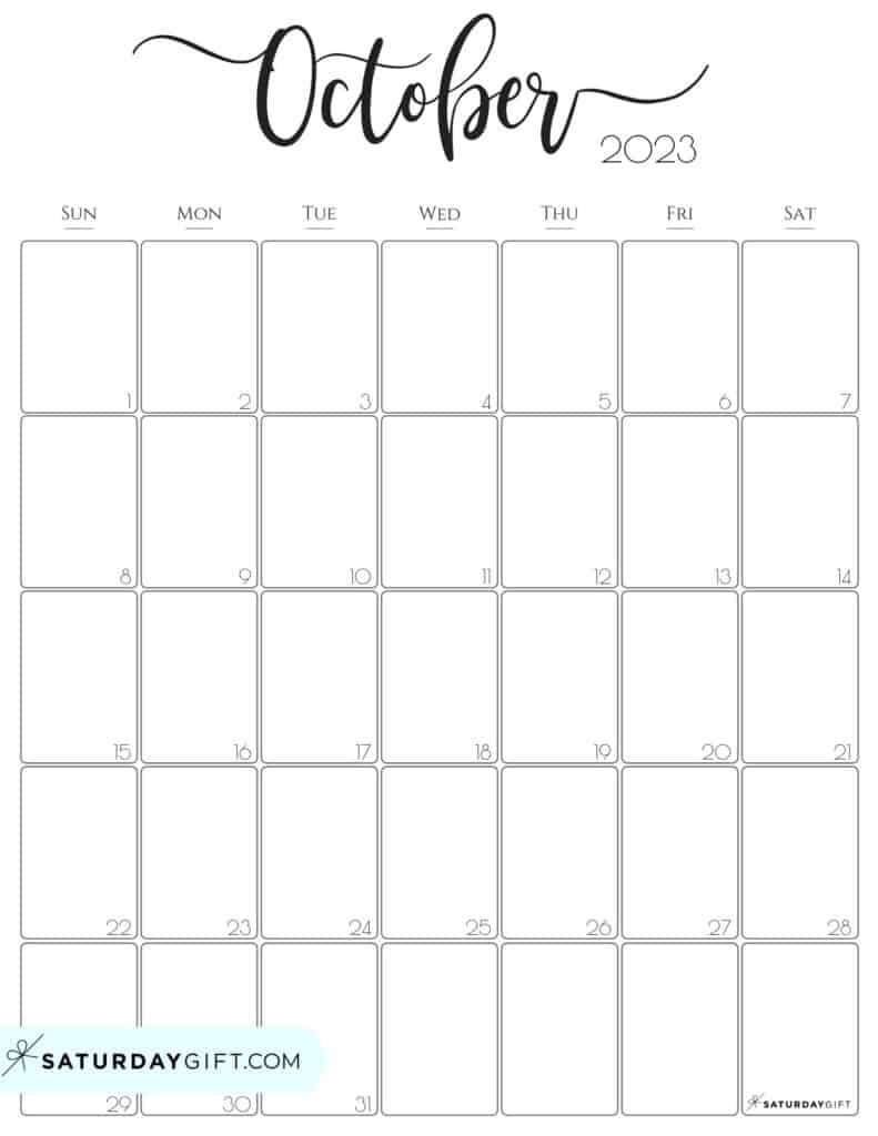 90 October Calendar Free Printable 36