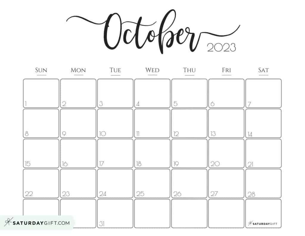 90 October Calendar Free Printable 37