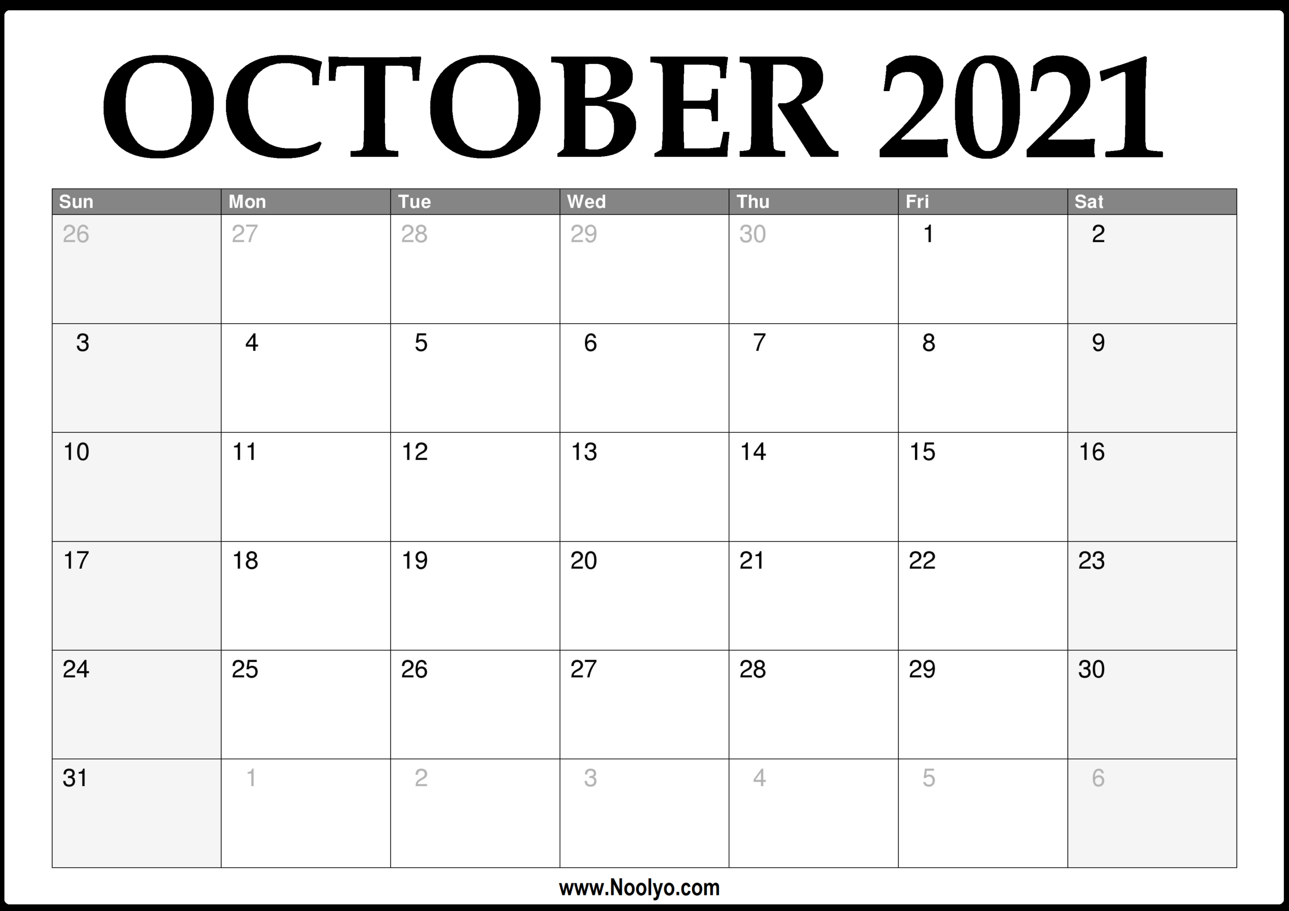 90 October Calendar Free Printable 39