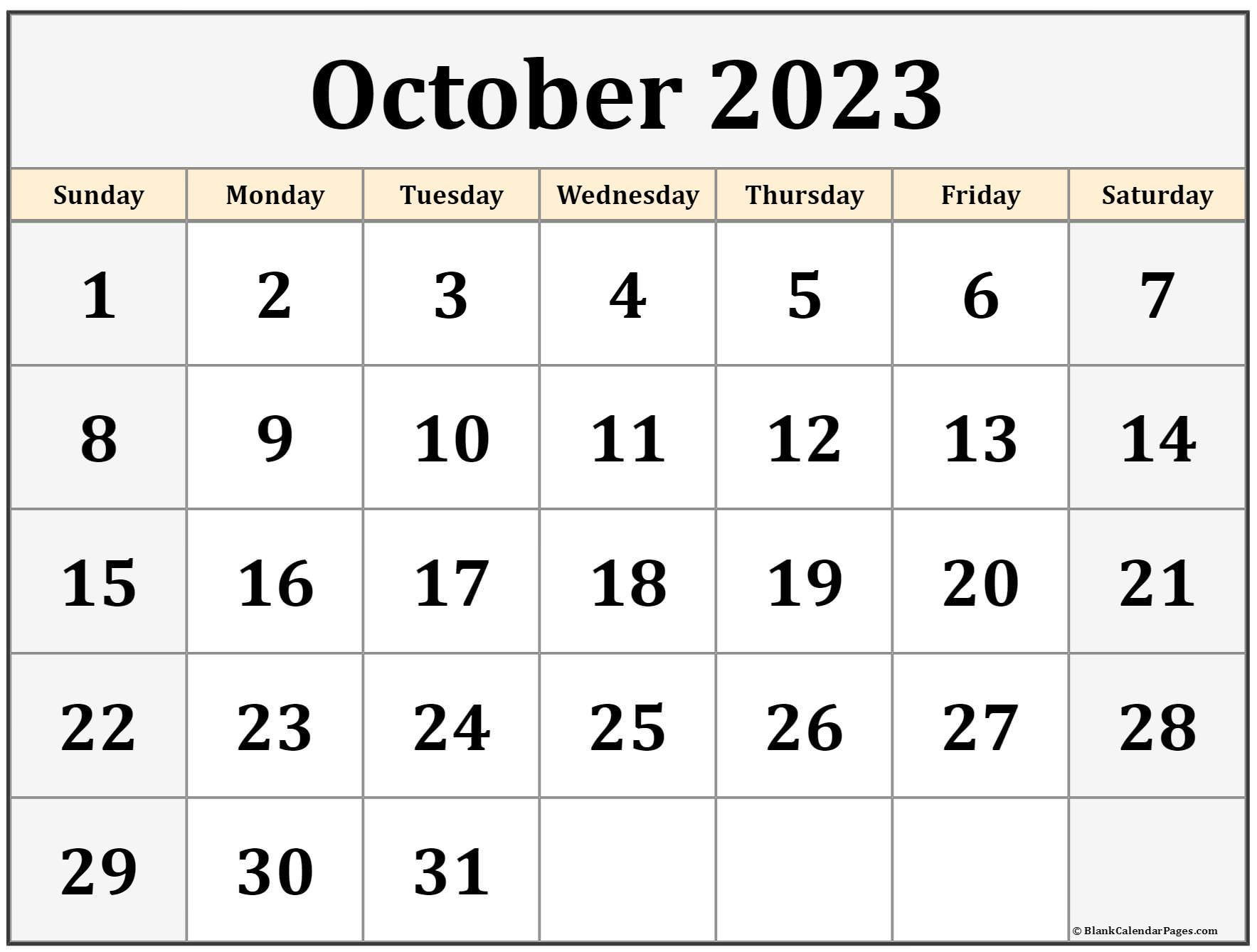 90 October Calendar Free Printable 49
