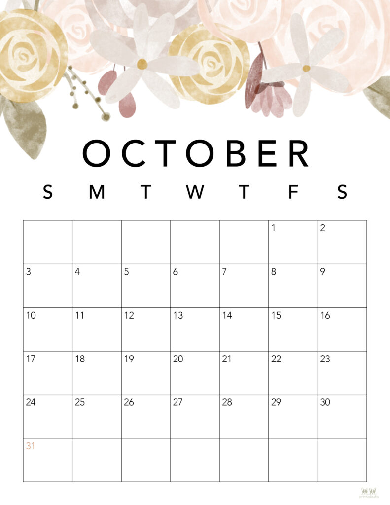 90 October Calendar Free Printable 64
