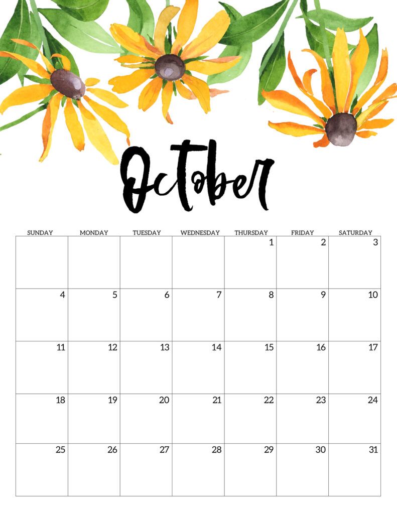 90 October Calendar Free Printable 67