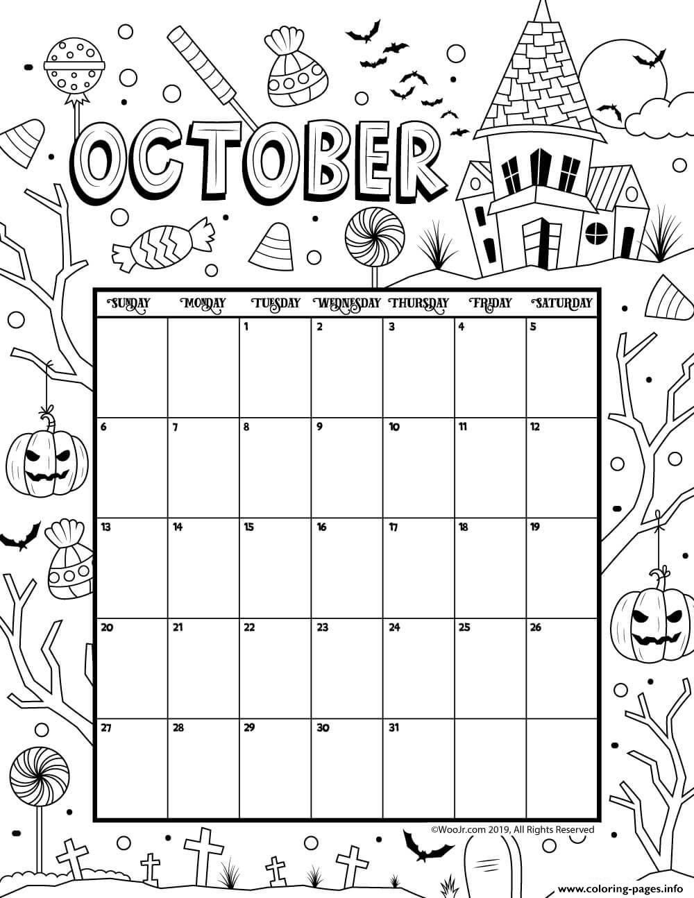 90 October Calendar Free Printable 7