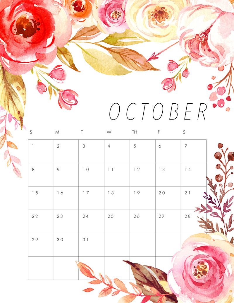 90 October Calendar Free Printable 79