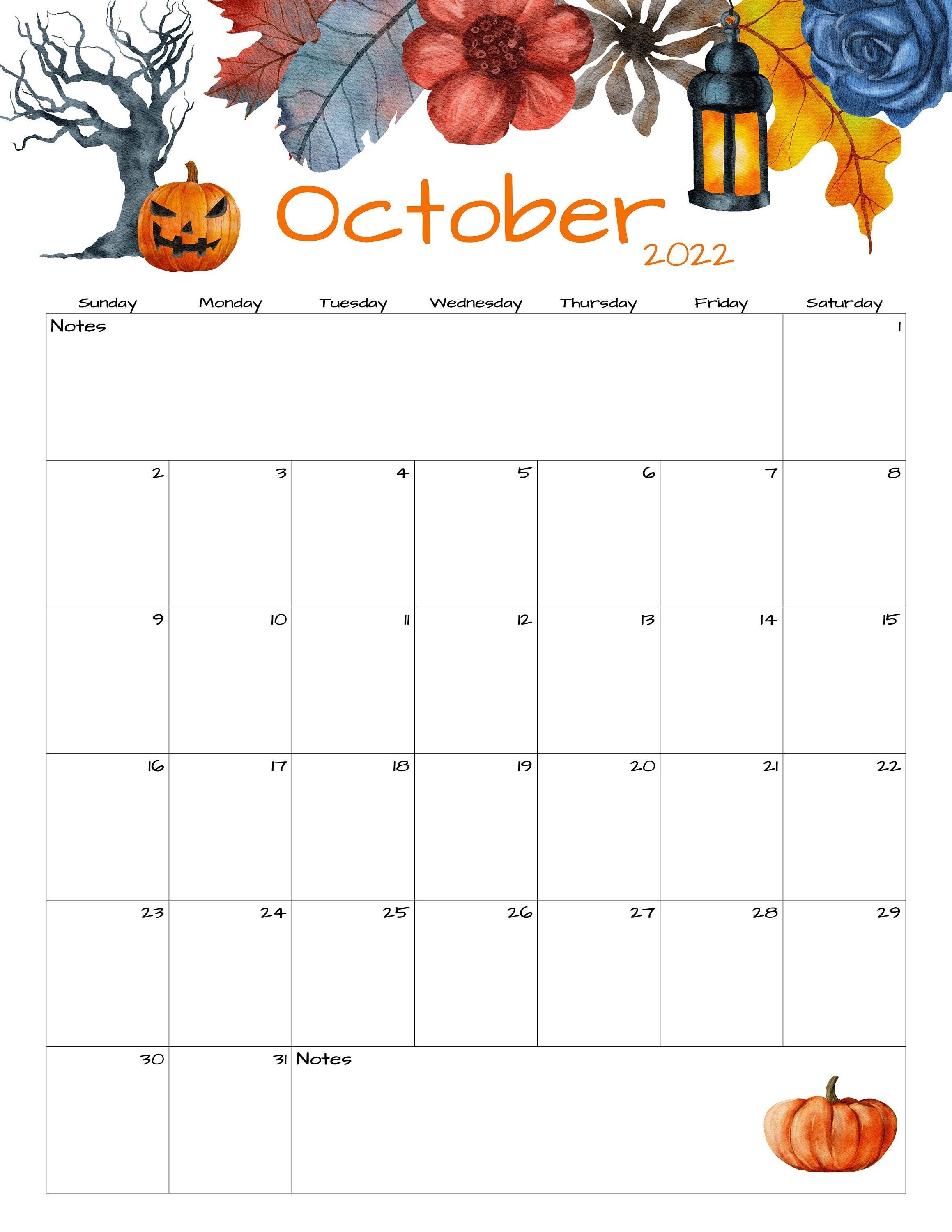 90 October Calendar Free Printable 8