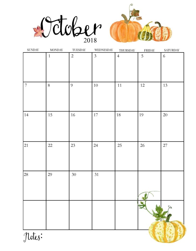 90 October Calendar Free Printable 98