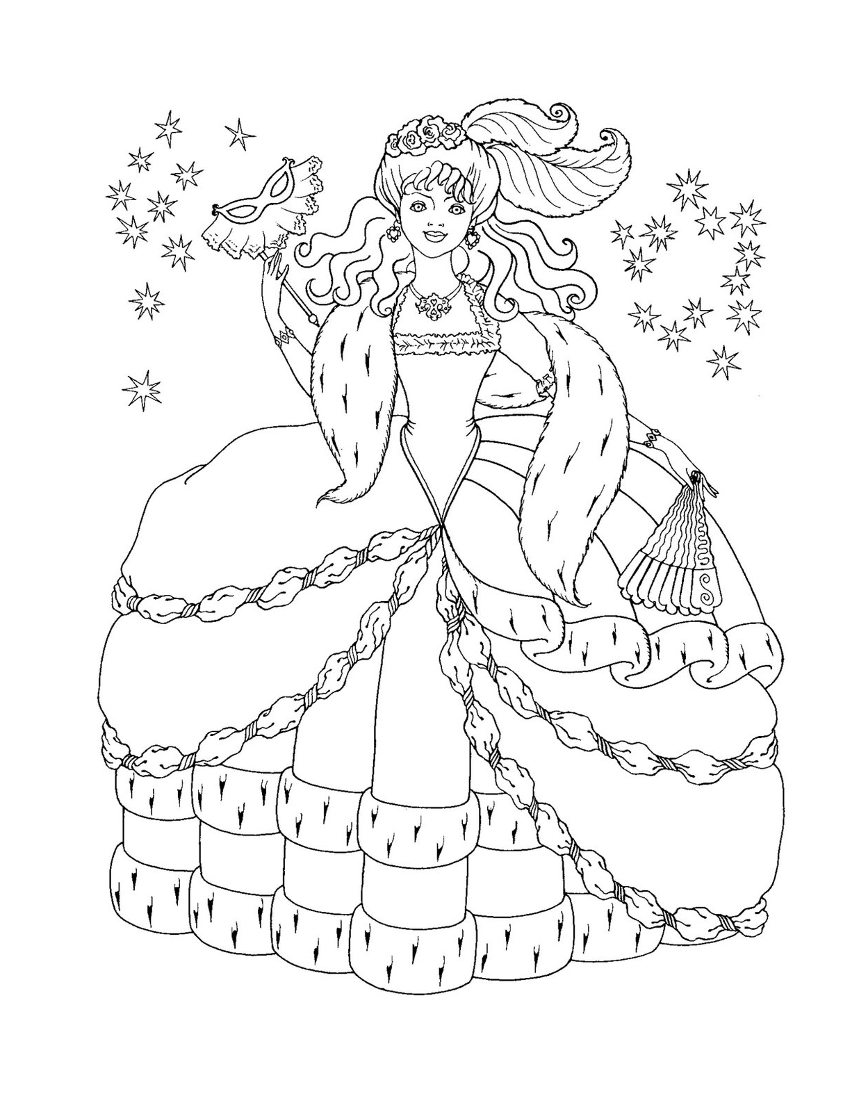 90 Princess Printable Coloring Page 17