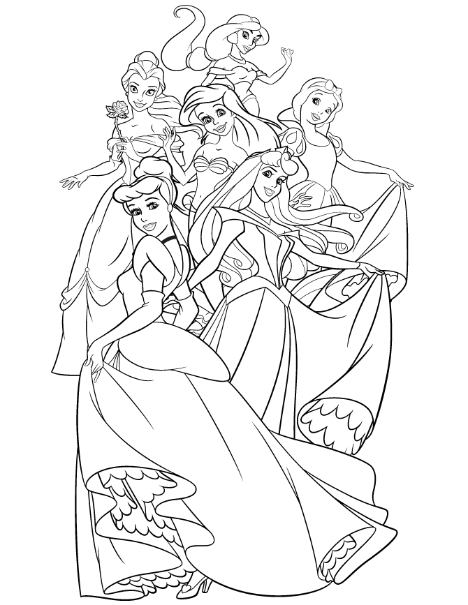 90 Princess Printable Coloring Page 19