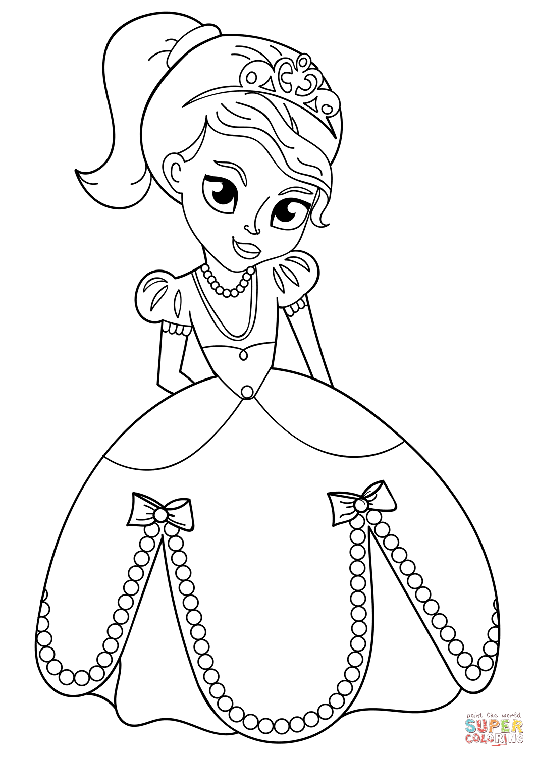 90 Princess Printable Coloring Page 2