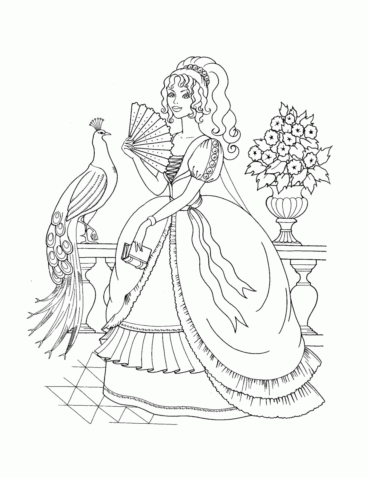 90 Princess Printable Coloring Page 21