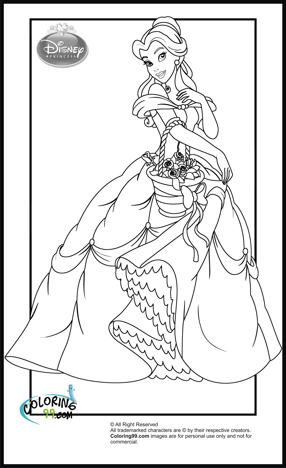 90 Princess Printable Coloring Page 23